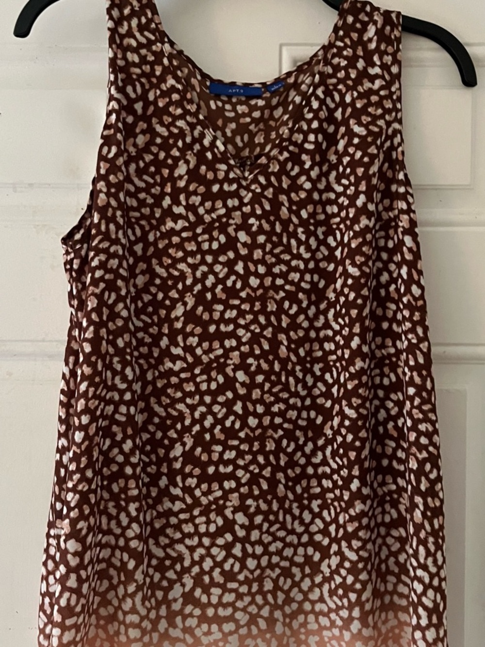 Apt. 9 Brown & Pink Printed Sleeveless Top